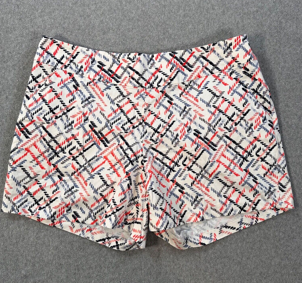 Cato Flat Front Chino Shorts Women's 16W Red/Blue/Gray/White